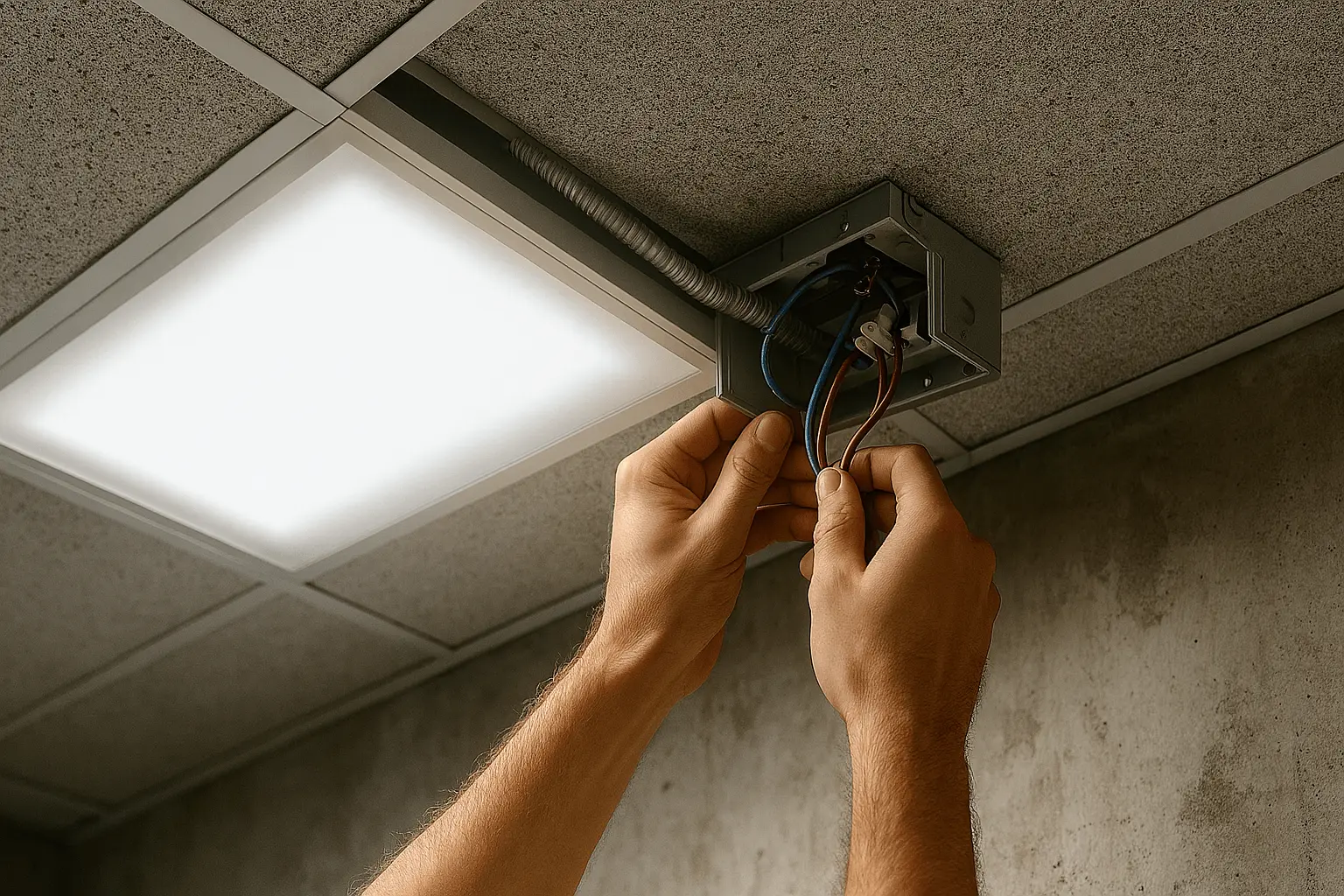 Commercial LED lighting install in Minneapolis office
